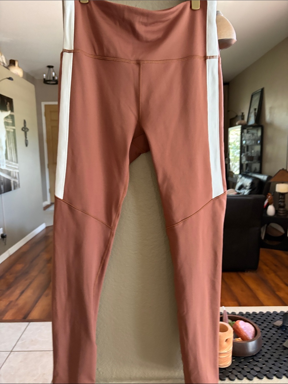 CALIA by Carrie Underwood Rust Brown Track Joggers with White Side Panels